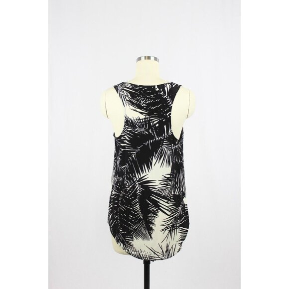 THEORY Serene CDC Palm Print 100% Silk Crepe De Chine Racerback Tank, Size S - Picture 6 of 14